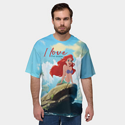 Футболка оверсайз мужская Ariel I love the ocean - русалка - beautiful big p, цвет: 3D-принт — фото 2