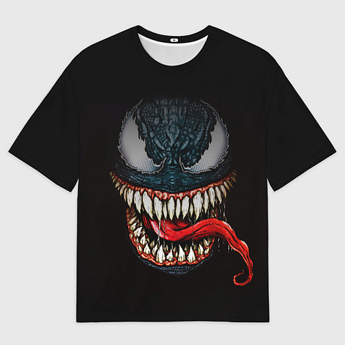 Мужская футболка оверсайз Веном зубастый / 3D-принт – фото 1