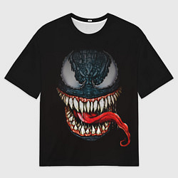 Мужская футболка оверсайз Веном зубастый