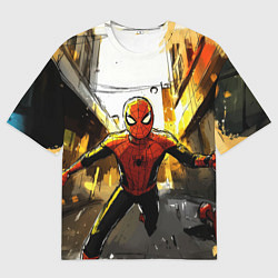 Мужская футболка оверсайз Бегущий человек - паук
