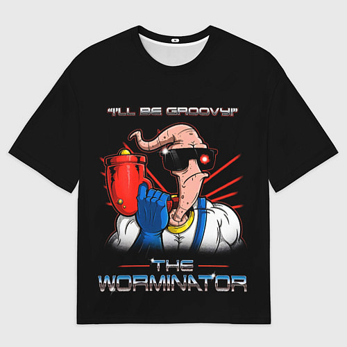 Мужская футболка оверсайз Jim - worminator / 3D-принт – фото 1