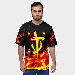 Футболка оверсайз мужская Doom огненное лого, цвет: 3D-принт — фото 2