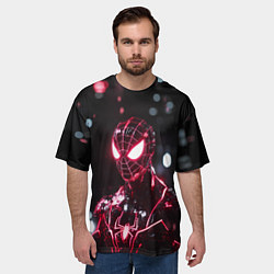 Футболка оверсайз мужская Человек-паук в красно-черном костюме, цвет: 3D-принт — фото 2