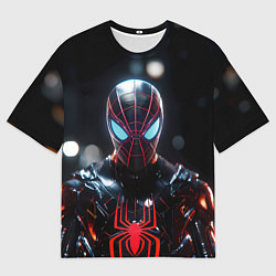 Мужская футболка оверсайз Спайдер-мен в мото костюме