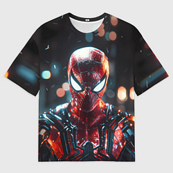 Мужская футболка оверсайз Человек-паук и вспышки света