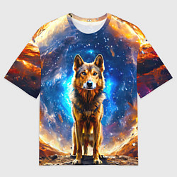 Футболка оверсайз мужская Волкодав в космосе, цвет: 3D-принт