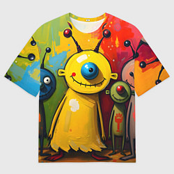 Мужская футболка оверсайз Арт с человечками