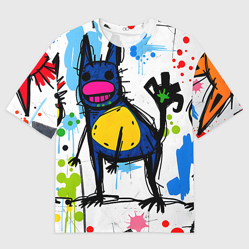 Мужская футболка оверсайз Веселые зверята / 3D-принт – фото 1