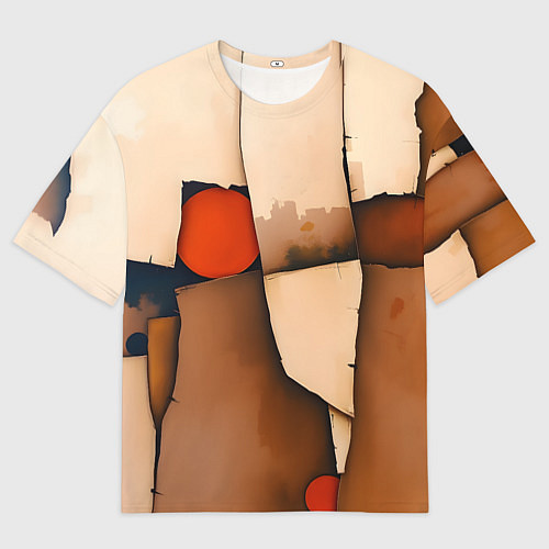 Мужская футболка оверсайз Фрагментированная композиция / 3D-принт – фото 1
