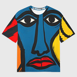 Футболка оверсайз мужская Арт с лицами, цвет: 3D-принт