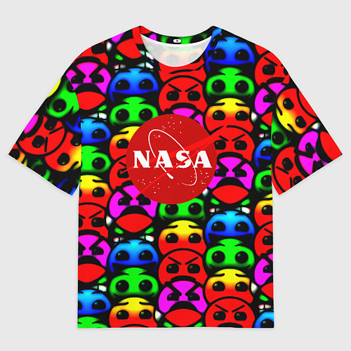 Мужская футболка оверсайз NASA smile / 3D-принт – фото 1