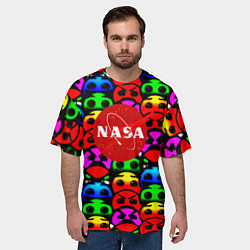 Футболка оверсайз мужская NASA smile, цвет: 3D-принт — фото 2