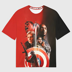 Футболка оверсайз мужская Капитан Америка Новый мир, цвет: 3D-принт
