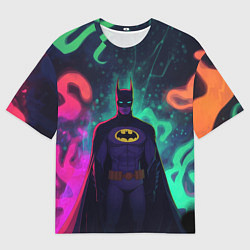 Футболка оверсайз мужская Бэтмен красочное небо, цвет: 3D-принт