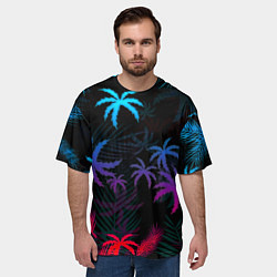Футболка оверсайз мужская Тропики градиент, цвет: 3D-принт — фото 2