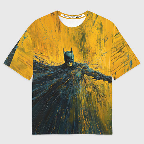 Мужская футболка оверсайз Бэтмен нарисованный кистью / 3D-принт – фото 1