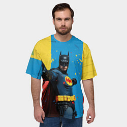 Футболка оверсайз мужская Бэтмен предупреждает, цвет: 3D-принт — фото 2