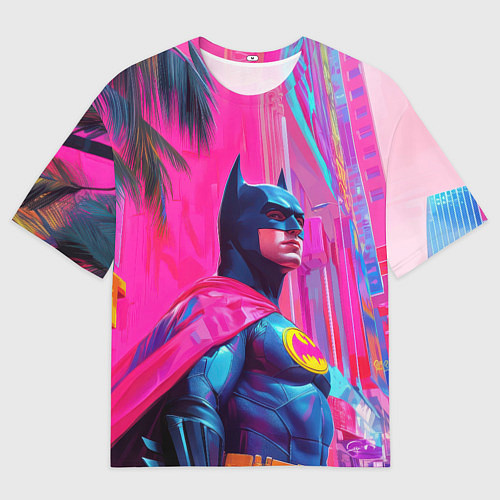 Мужская футболка оверсайз Бэтмен в розовом стиле / 3D-принт – фото 1