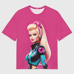 Мужская футболка оверсайз Кукла Барби - киберпанк