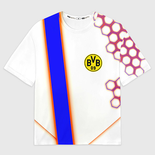Мужская футболка оверсайз Borussia geometry sport / 3D-принт – фото 1