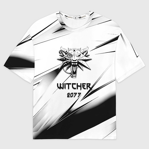 Мужская футболка оверсайз Ведьмак stripes / 3D-принт – фото 1