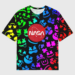 Мужская футболка оверсайз Marshmello x NASA gradient