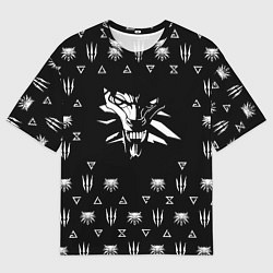 Мужская футболка оверсайз Ведьмак логотипы