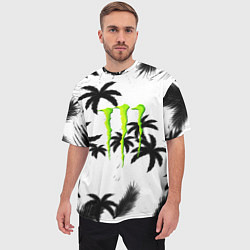 Футболка оверсайз мужская Monster energy пальмы, цвет: 3D-принт — фото 2