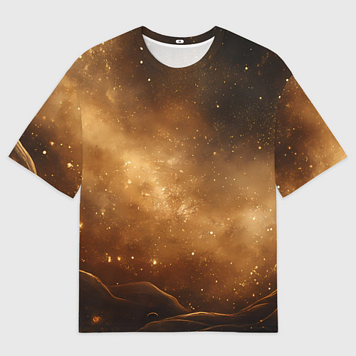 Мужская футболка оверсайз Песочный фон со звездами / 3D-принт – фото 1