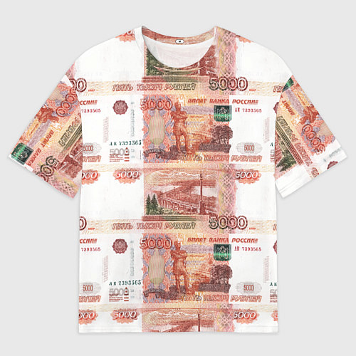 Мужская футболка оверсайз 5 000 рублей / 3D-принт – фото 1