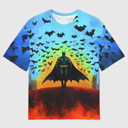 Мужская футболка оверсайз Бэтмен и летучие мыши