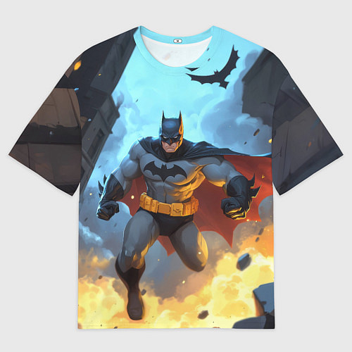 Мужская футболка оверсайз Бэтмен в прыжке / 3D-принт – фото 1