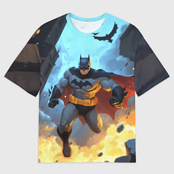 Футболка оверсайз мужская Бэтмен в прыжке, цвет: 3D-принт