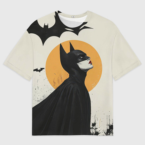 Мужская футболка оверсайз Девушка Бэтмен / 3D-принт – фото 1