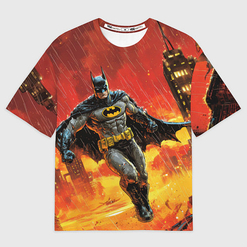 Мужская футболка оверсайз Бэтмен застыл в воздухе / 3D-принт – фото 1