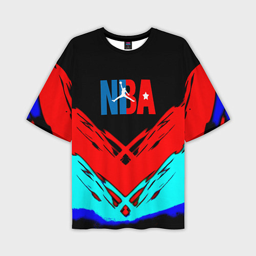 Мужская футболка оверсайз NBA краски геометрия / 3D-принт – фото 1