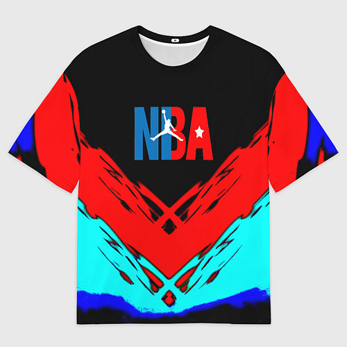 Мужская футболка оверсайз NBA краски геометрия / 3D-принт – фото 1