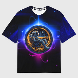Мужская футболка оверсайз Космонавт в луне