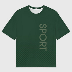 Мужская футболка оверсайз Sport тёмно-зелёный текстурный