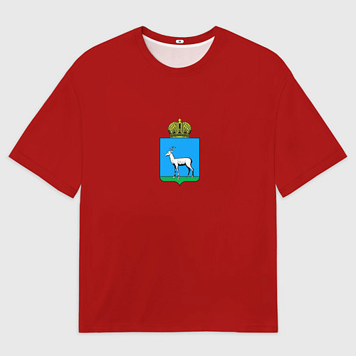 Мужская футболка оверсайз Герб города Самара с козой / 3D-принт – фото 1