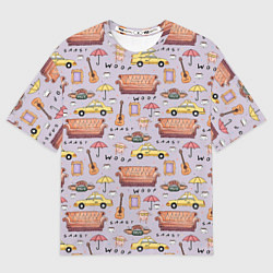 Футболка оверсайз мужская Друзья - паттерн, цвет: 3D-принт