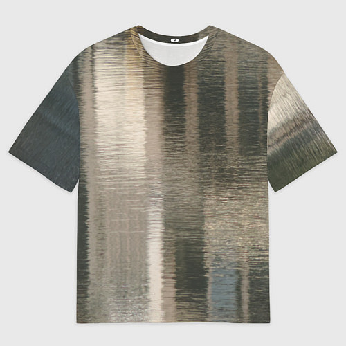 Мужская футболка оверсайз Размытые серо-бежевые полосы / 3D-принт – фото 1