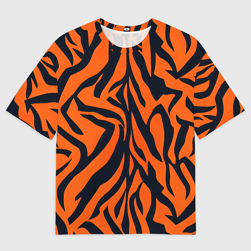 Мужская футболка оверсайз Расцветка тигра / 3D-принт – фото 1