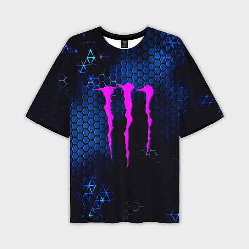 Мужская футболка оверсайз Monster energy броня / 3D-принт – фото 1