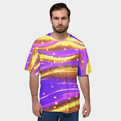 Футболка оверсайз мужская Блестящая волнистая текстура, цвет: 3D-принт — фото 2