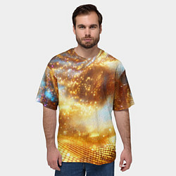Футболка оверсайз мужская Блестящая золотая текстура, цвет: 3D-принт — фото 2