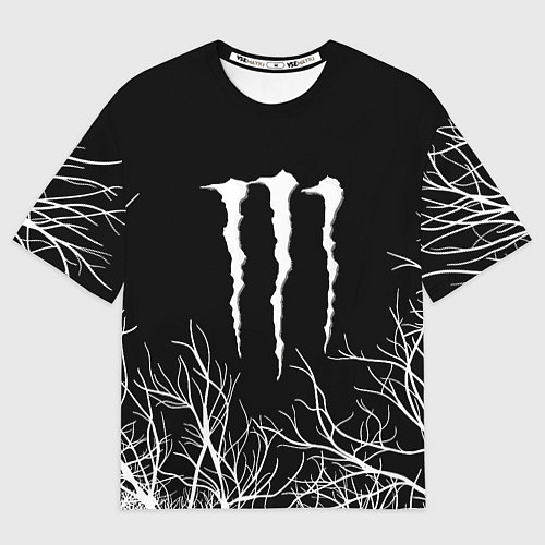 Мужская футболка оверсайз Monster energy лес / 3D-принт – фото 1