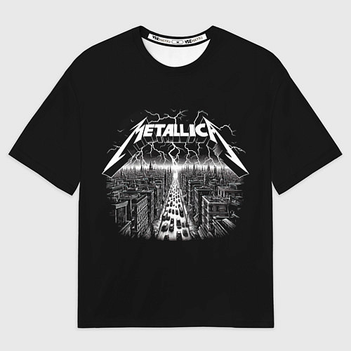 Мужская футболка оверсайз Metallica - lightnings in metropolis / 3D-принт – фото 1