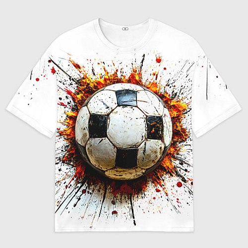 Мужская футболка оверсайз Футбольный мяч на белом / 3D-принт – фото 1