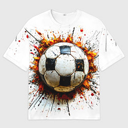 Мужская футболка оверсайз Футбольный мяч на белом